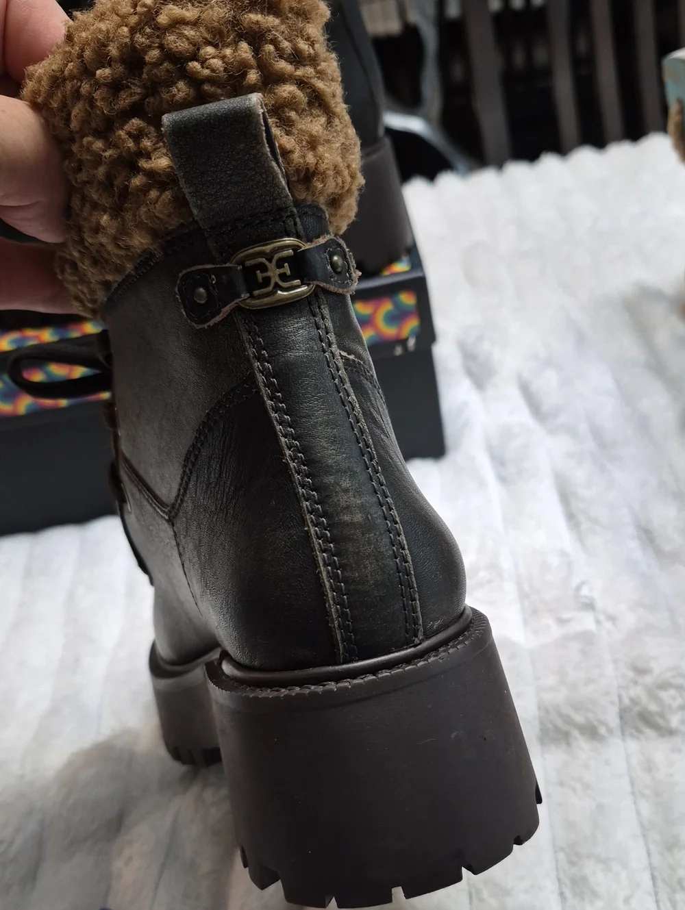 SAM EDELMAN ELARA LUG SOLE LEATHER BOOTIE WOMEN'S SZ 8 M BOOTS $180